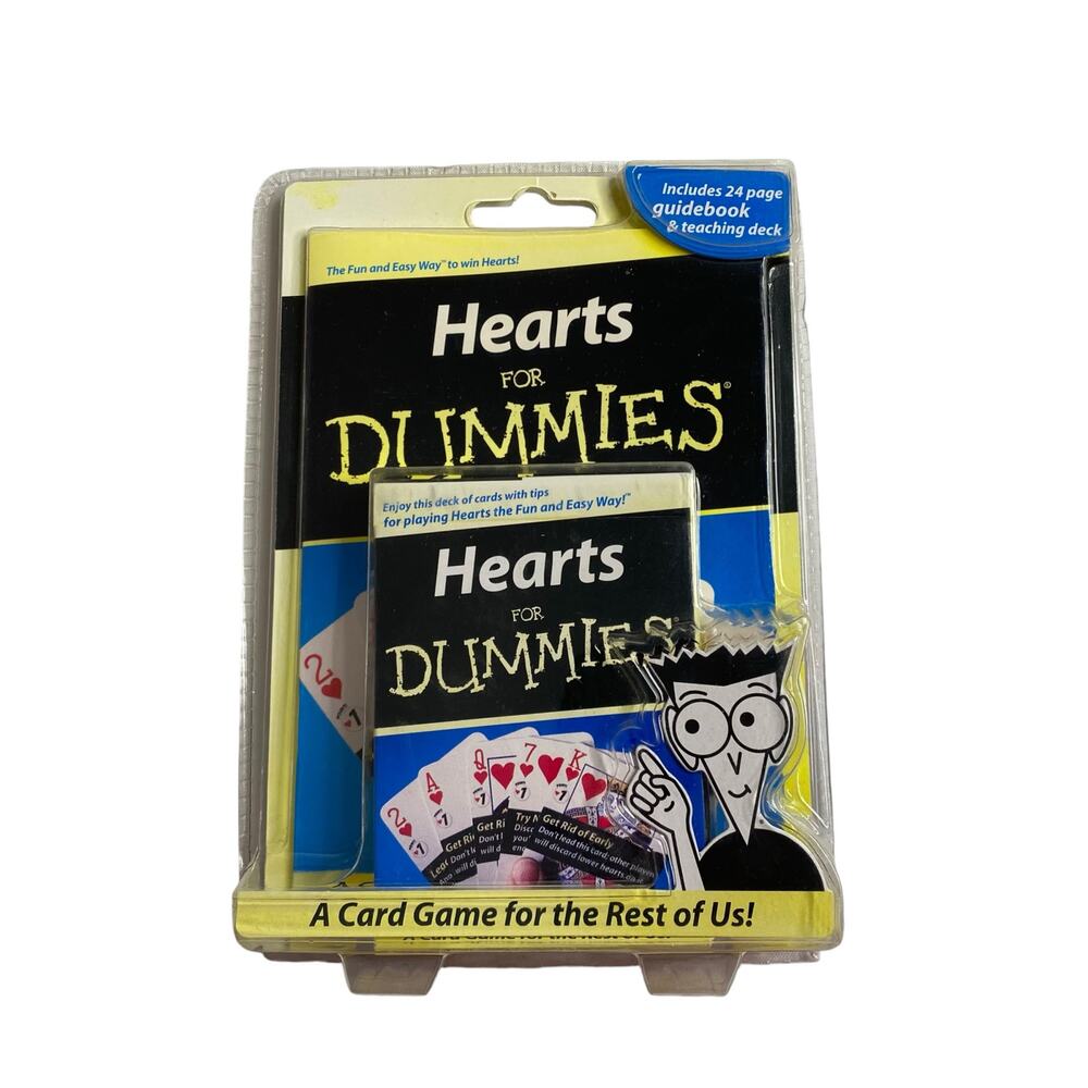 Hearts for Dummies Card Game Set Teaching Deck and Guidebook 2004 SEALED Wiley